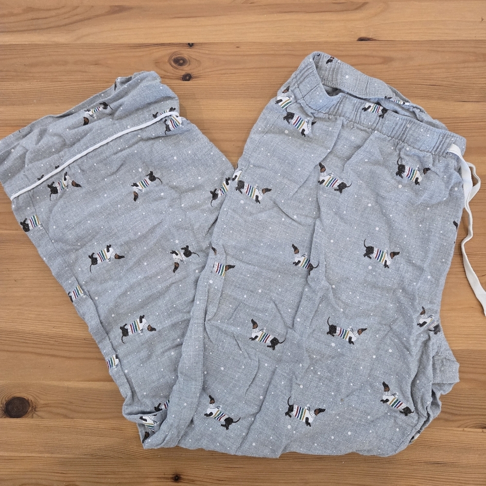 GAP Gray Pajama Pants with Dog Print